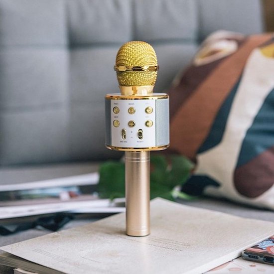 Forever Bluetooth-Mikrofon mit Lautsprecher BMS-300, goldfarben