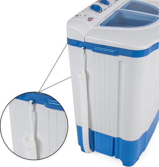 Tectake - Waschmaschine-Trockner-Kombination - Freistehend - Blau/Weiß