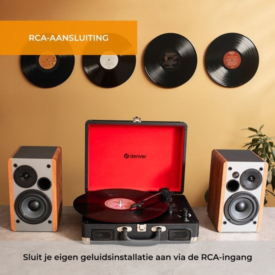 Denver - Plattenspieler - Integrierte Lautsprecher - Inkl. PC-Software - Autostopp - Retro - VPL120 - Schwarz
