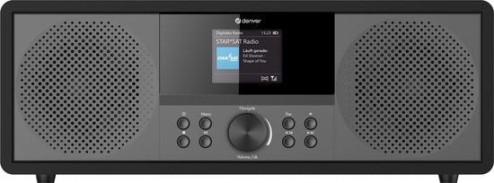 Denver - Internetradio & DAB+ Radio - MIR-270 - 2,4-Zoll-Farbdisplay - 200W Bluetooth & CD-Player - USB & AUX - Kunststoff & Metall - Schwarz