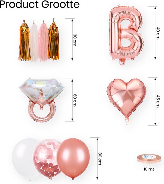Happy Goods Bride to Be Dekorationen - Luftballons & Zubehör - 32 Stück - Bachelorette Party Woman - Team Bride - Bachelorette Party - Slingers