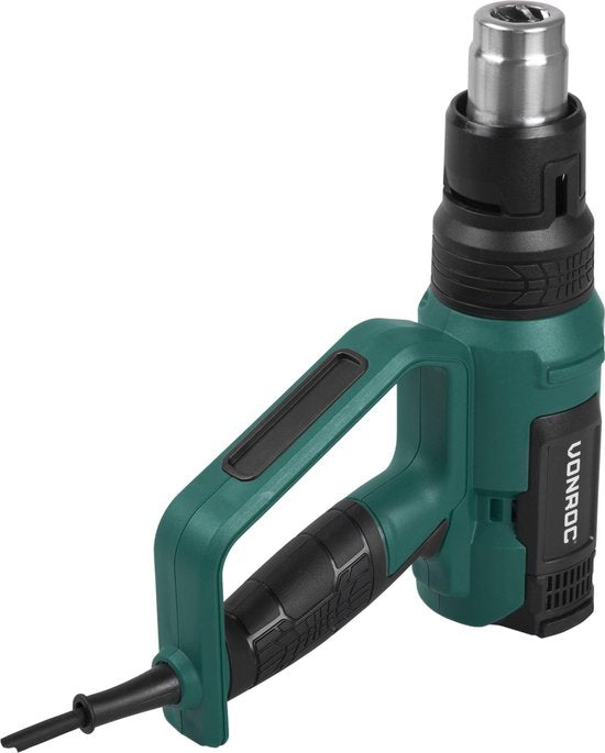 VONROC PRO Heißluftgebläse - 2000W - LCD-Anzeige - 650°C - 500L/min - Inkl.