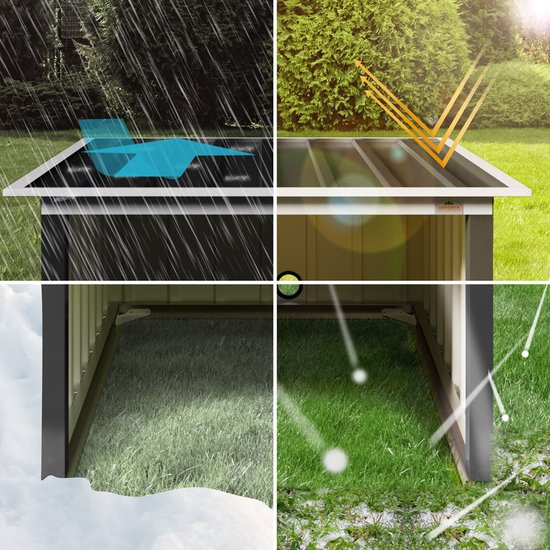 Gardebruk Roboter Mäher Garage - Flachdach Metall 89x90x54cm - Anthrazit