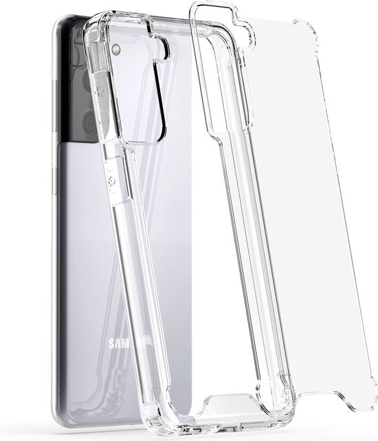 Podec Case passend für Samsung Galaxy S21 Translucent Phone Case - Anti-Shock Case Cover mit 1x Displayschutzfolie