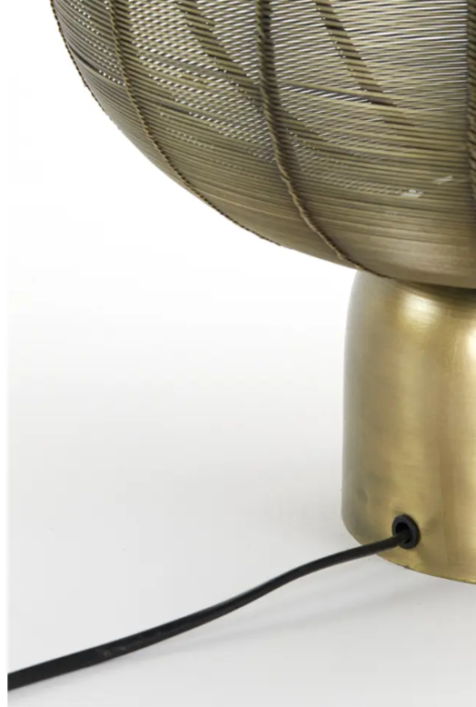 Licht & Wohnen Tischleuchte SUNEKO Ø35 cm - Antike Bronze - Geflochtenes Metall - Modern & Robust - E27