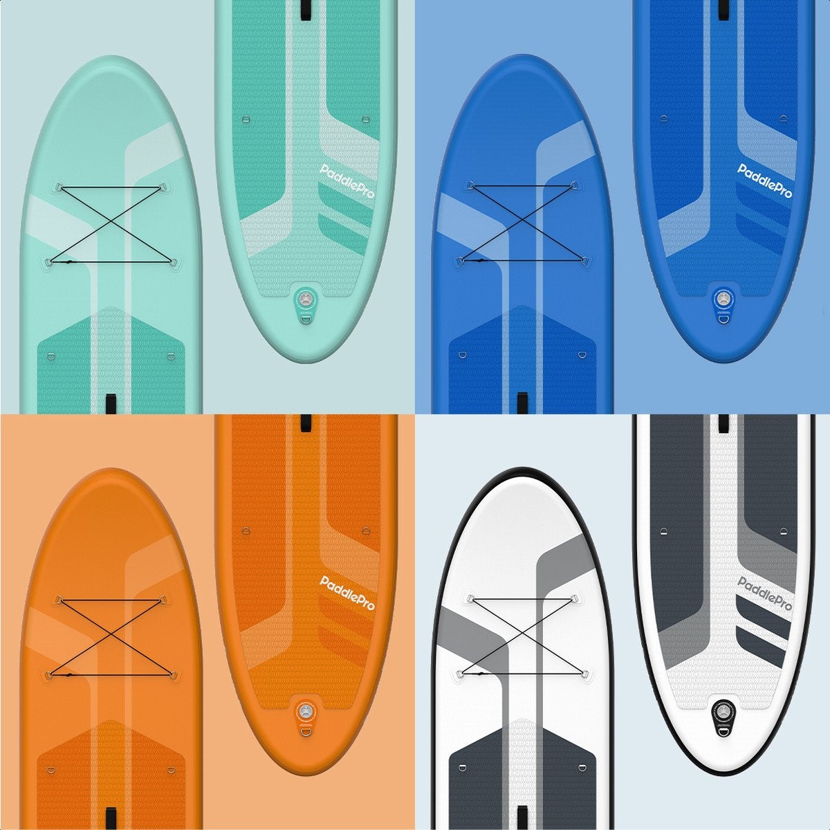 LifeGoods SUP Board - Deluxe Set - mit Sitz - Aufblasbares Paddle Board - Max. 135KG - 320x81cm - Blau