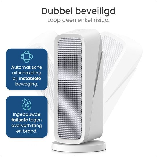 Gologi Heizlüfter mit Thermostat - Elektroherd - Heizung - Heizgerät - Funktioniert mit App und Touch Controls - 1500W