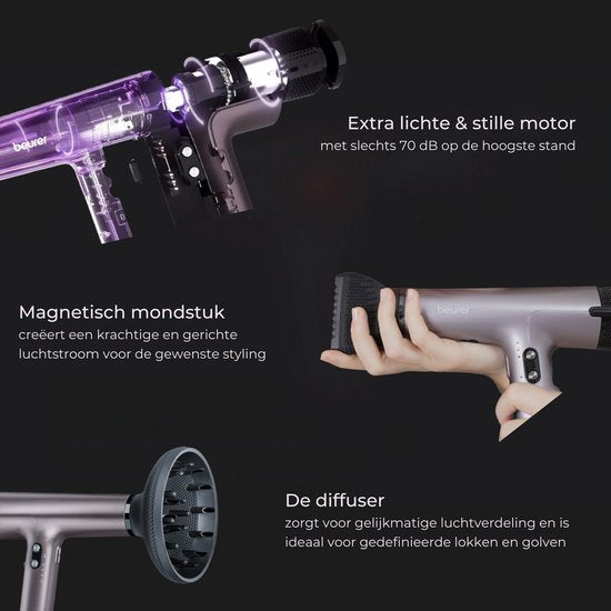 Beurer HC 100 Excellence Haartrockner – mit Diffusor – trocknet bis zu 20 % schneller – ultraleicht und leise – Ionen-Technologie – 3 Jahre Garantie