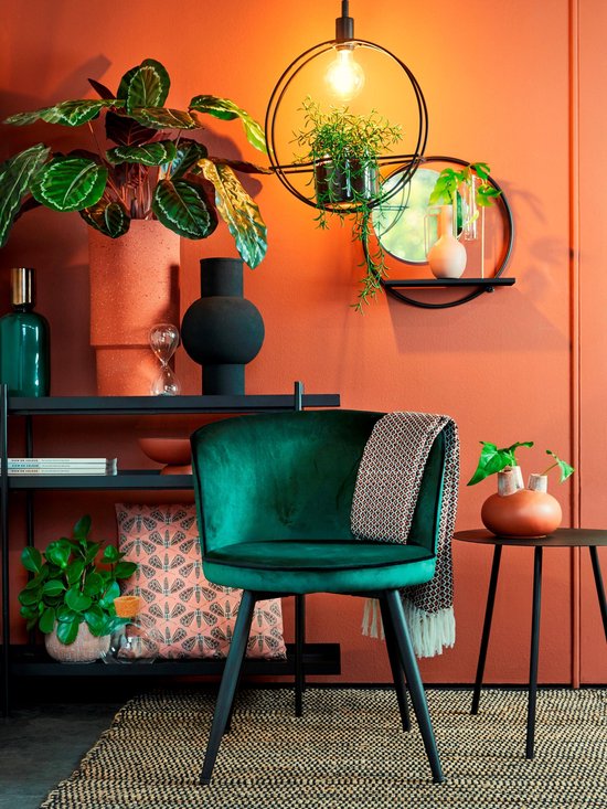 Mica Decorations Phoenix Wandspiegel - B11 x Ø39 cm - Metall - Schwarz