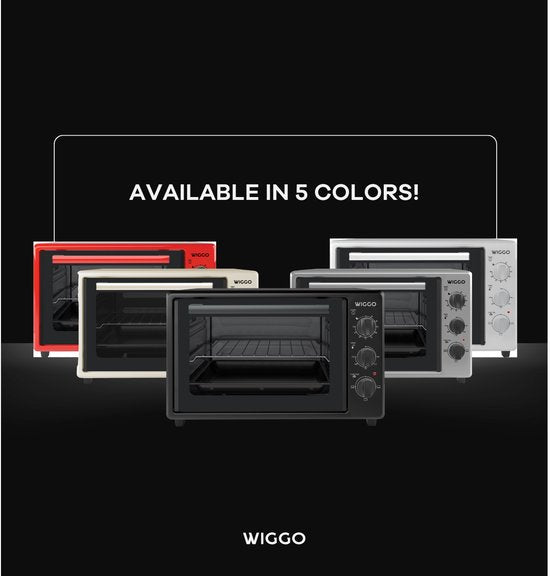 Wiggo WMO-E353(B) – Freistehender Mini-Backofen – elektrisch – 50 cm – 35 Liter – 1800 W – 5 Jahre Garantie – schwarz