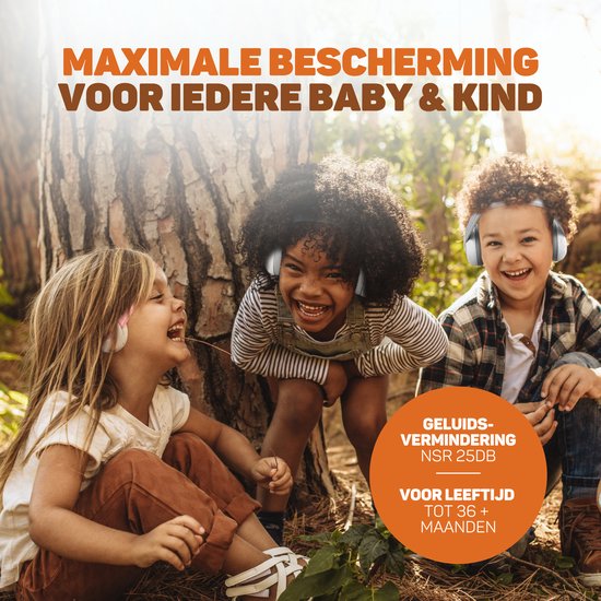Vulpes Goods® BabyCare - Gehörschutz Kids PRO - Zertifizierte Baby-Ohrschützer - Geeignet für Babys und Kleinkinder bis zu 36 Monaten - 25 dB Geräuschreduzierung für maximalen Gehörschutz - Inkl. 3 Stirnbänder & Reisetasche