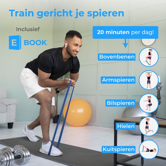 Nuvance - Resistance Bands Set inkl. Tragetasche - 5er Set - Resistance Band - Fitness Elastic - Inkl. eBook - Verschiedene Farben