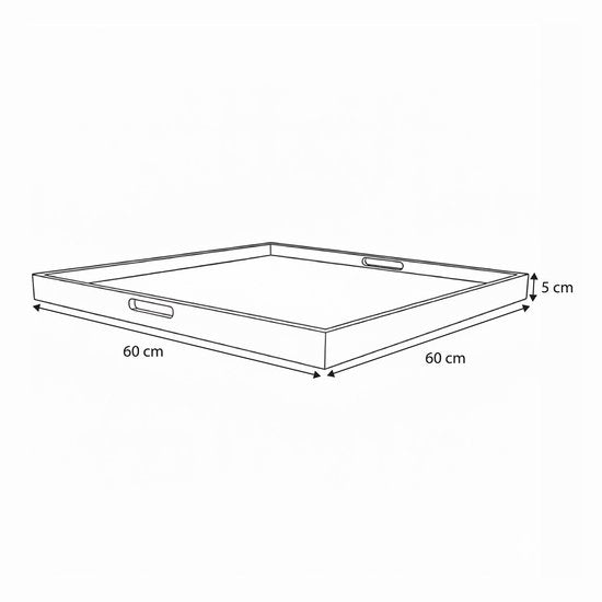 AXI Bayu Teak-Tablett – 60 x 60 x 5 cm – quadratisches Tablett – Teakholz – für Gläser und Tischdekoration – für drinnen und draußen