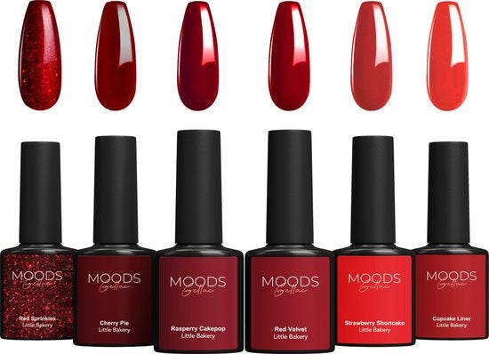 Moods Gellac 6-teiliges Set - Gel-Nagellack - 8ML - Little Bakery Edition - Nägel - Gel Polish Starter Pack - Chic Colours