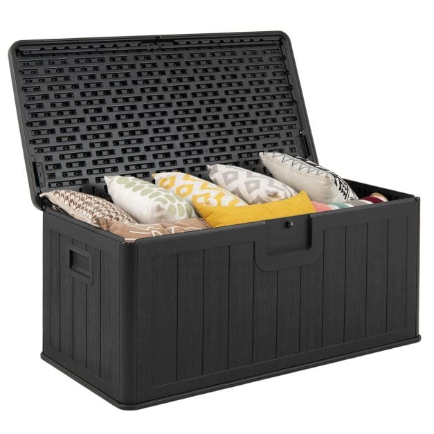 Coast 378L Gartenbox / Aufbewahrungsbox - Wasserdicht, abschließbar, multifunktional - Schwarz