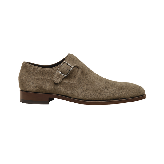 Greve Schnallenschuh Magnum Taiga Wildleder - Größe 42 - Braun - Weite H - Elegant und Bequem