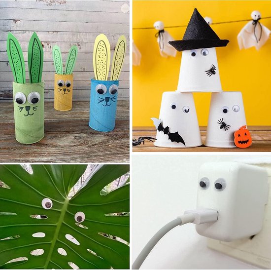 Faas Wackelaugen - 450 Stück - Selbstklebende Bastelaugen - Basteln für Kinder - Verschiedene Größen