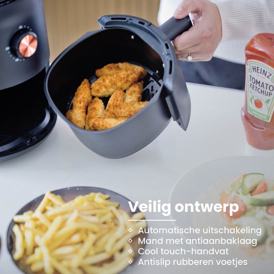 Nexxt Mini Airfryer mit 8 Garprogrammen - 2,6-Liter-Heißluftfritteuse zum Backen, Grillen, Braten - Timer und automatische Abschaltung - 1000W