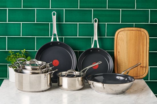 Jamie Oliver by Tefal Classic Cook Keramik-Wokpfanne 30 cm + 1 Pfannenschutz – Induktion – PFAS-frei