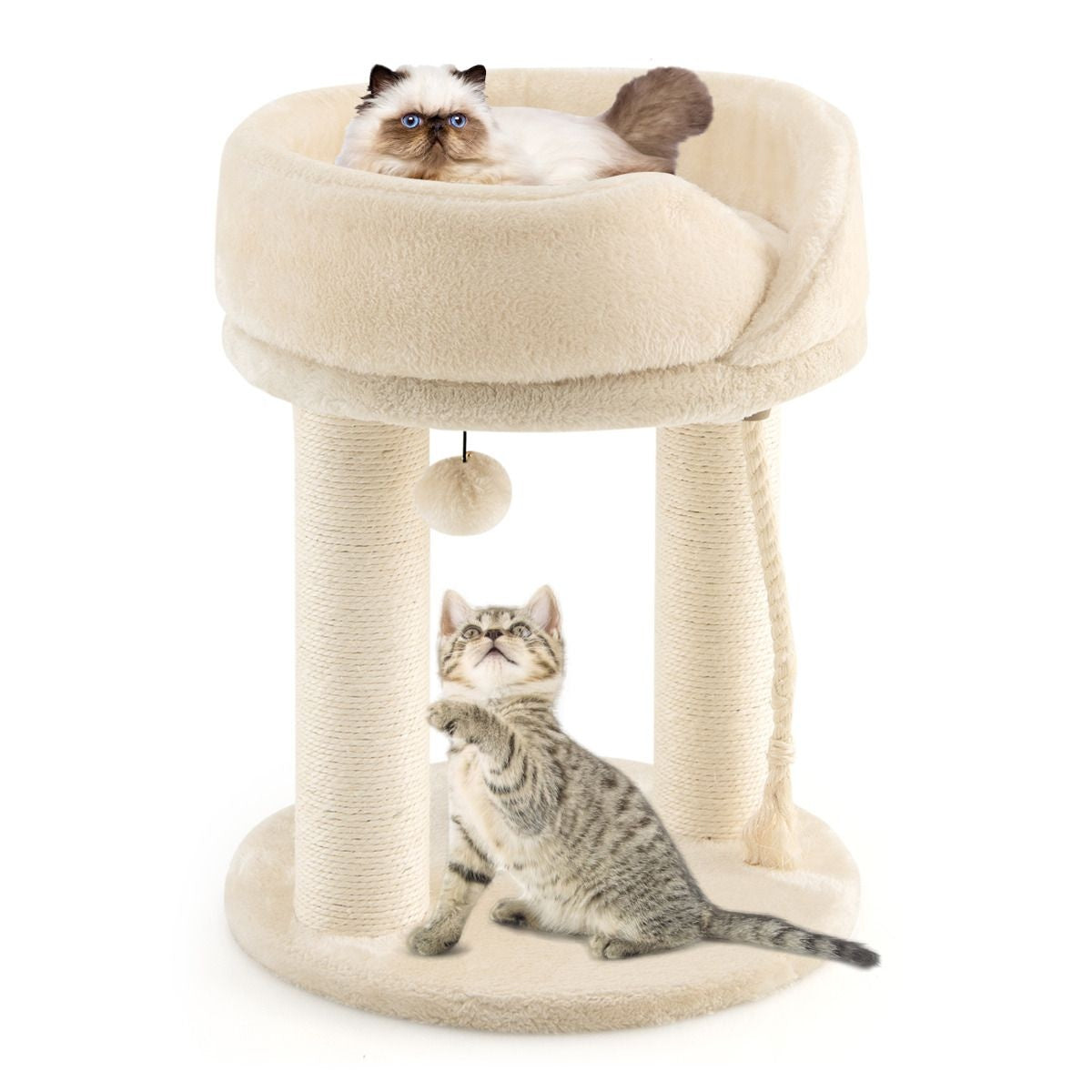 Coast Cat Tree Katzenkratzbaum Kratzbaum mit weichem Stuhl sistal Turm für Katzen beige