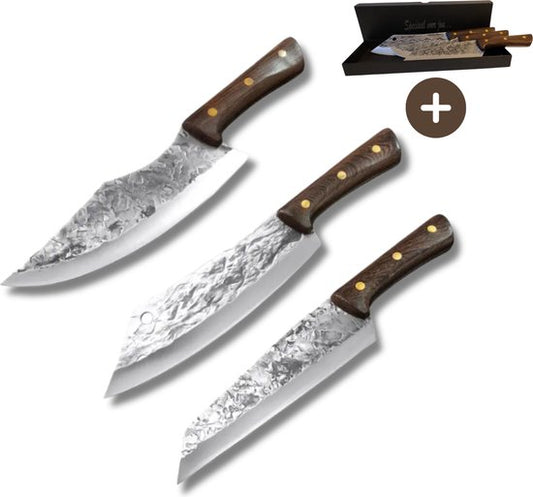 T&M Knives Messerset Japanische Messer - Profi Kochmesser - Kochmesser 3-teilig