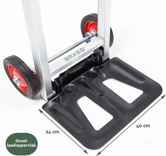 BRASQ Faltbarer Stahltrolley - 90 KG Kapazität - Transportwagen - Plattformwagen - Trolley