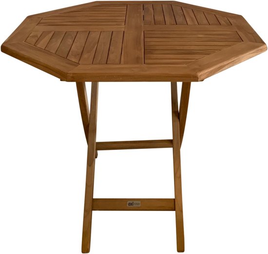 AXI Sana Teak-Gartentisch, achteckig – 100 x 100 x 75 cm – zusammenklappbar – achteckiger Klapptisch – Gartentisch aus Holz – braun – für 4 Personen – für Garten, Terrasse und Balkon