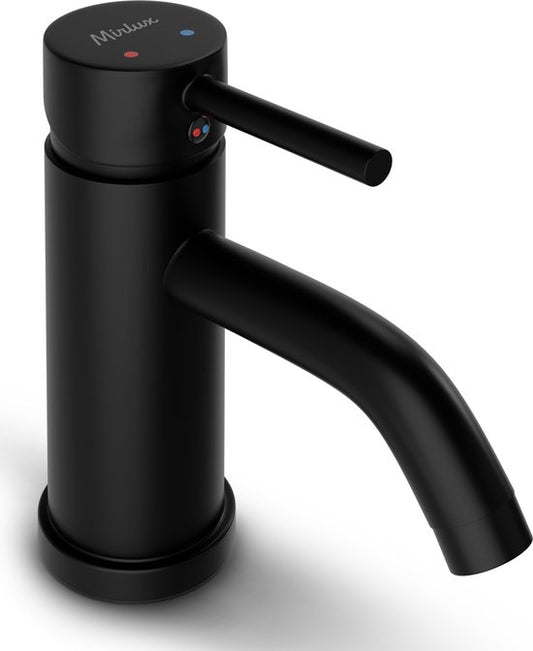 Mirlux Waschtischarmatur Schwarz - Waschtischmischer Bad - Waschtischarmatur - Waschtischarmatur/WC-Armatur - Wasserhahn - Kalt- und Warmwasserarmatur - Toilettenarmatur Kalt- und Warmwasser