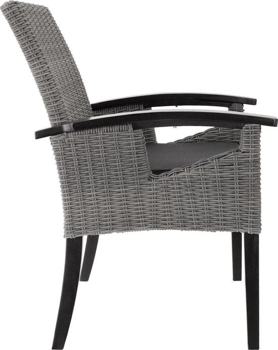tectake - Geflechtstuhl Gartenstuhl Terrassenstuhl - Rosarno - grau - 404806 - Poly-Rattan