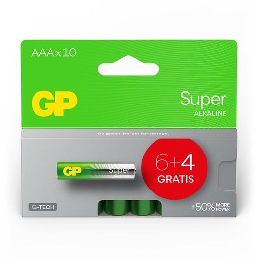 GP Super Alkaline Batterie - AAA - 10er-Pack - Aktionsblister(6+4)