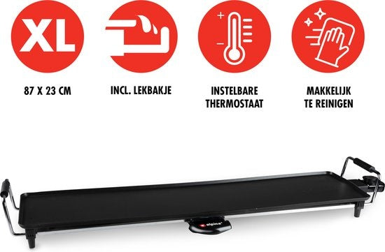 Alpina Bakplaat Teppanyaki - XL - Instelbare Thermostaat - 1800 Watt