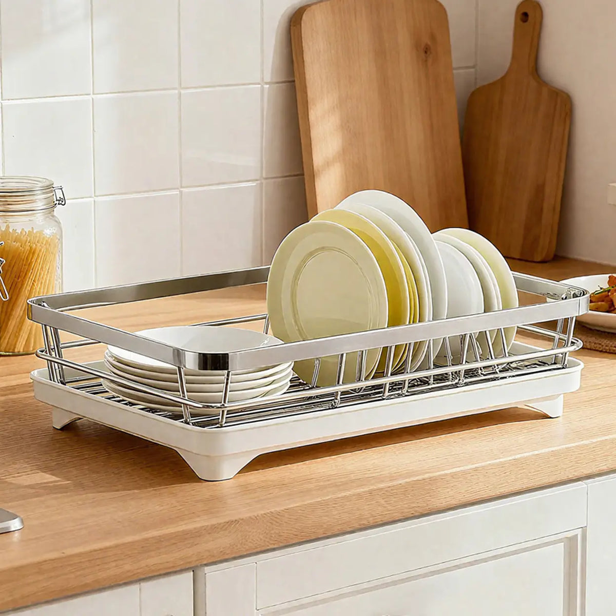 Maxcook Abtropfgestell mit Auffangschale – Edelstahl – 42 x 29 x 12,7 cm