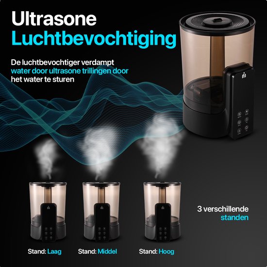 MATTI® - Luftbefeuchter - Luftbefeuchter 6L - Luftbefeuchter - Cool & Warm Mist - Ultraschall