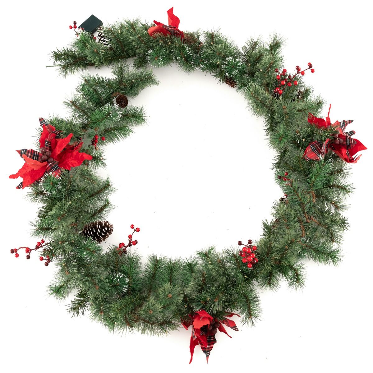 Coast Weihnachtsgirlande mit Lichtern 270 cm - Warmweiß - Grün Rot - Innen und Außen