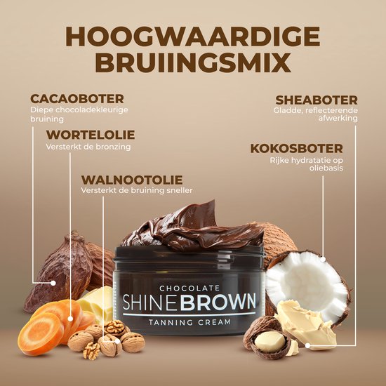 BYROKKO – Shine Brown – Chocolate – Bräunungscreme – 200 ml (neue Verpackung) – Solarium