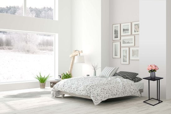 Arti Casa Beistelltisch - Metall und MDF - 58 x 33 x 33 CM - Nachttisch - Pflanzentisch - Laptop-Tisch - Industrie-Look - Schwarz