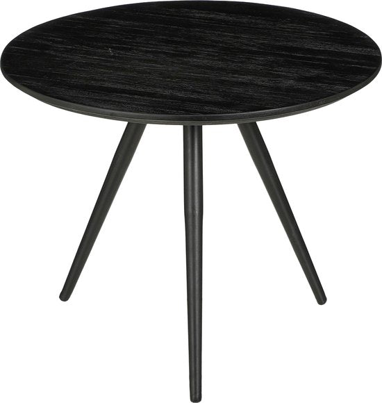 Mica Decorations Jailey Beistelltisch - 2er-Set - H49 x Ø50 cm - Recyceltes Holz - Schwarz