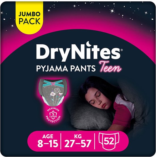Drynites Windelhosen – Mädchen – 8 bis 15 Jahre – 13 Stück