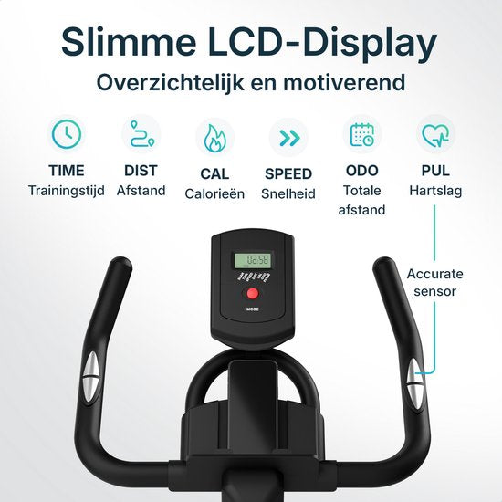 Flowsense Hometrainer Velair One - Fitness Bike - Hometrainer mit magnetischem Widerstand - Hometrainer Spinning Bike - 3KG Schwungrad - inkl. Tablet-Halterung