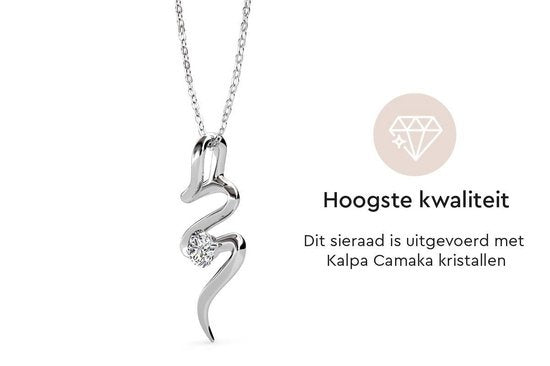 Yolora Damenhalskette mit Anhänger - Kalpa Camaka Kristall - Silber - 18K Weißgold vergoldet