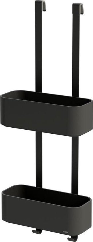 Tiger 2-Store – Aufhängbares Duschregal 25 cm – Ohne Bohren – Schwarz