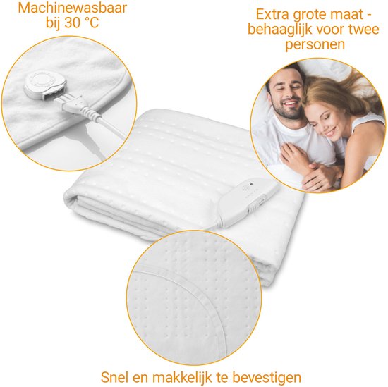 medisana HU 676 – Kingsize-Heizdecke, Größe XL, für 2 Personen, 4 Temperaturstufen