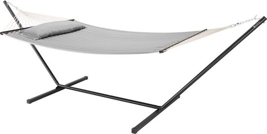 Juskys Hängematte Cata - Hellgrau - inkl. Gestell und Kissen