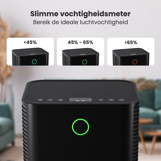 Auronic Luftentfeuchter – Compact-Serie – 10 l pro Tag – 2 l Wassertank – Wasch- und Trocknungsfunktion – Schlafzimmer, Badezimmer und Wohnzimmer – Luftentfeuchter für den Hausgebrauch – Schwarz