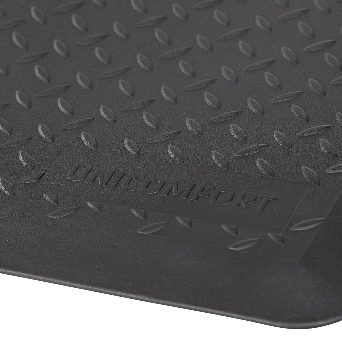 Unicomfort Arbeitsplatzmatte Anti-Ermüdung - Gummi, Rautenprofil - 60x90 cm, Grau