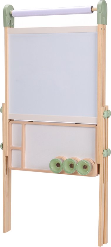 Sunny Luna Aktivitäts-Zeichentisch – Verstellbarer Kinder-Zeichentisch aus Holz – Spiel-Zeichentisch mit Whiteboard und Kreidetafel – Magnettafel – Inklusive Papierrolle, Bechern und Zubehör – Lernspielzeug