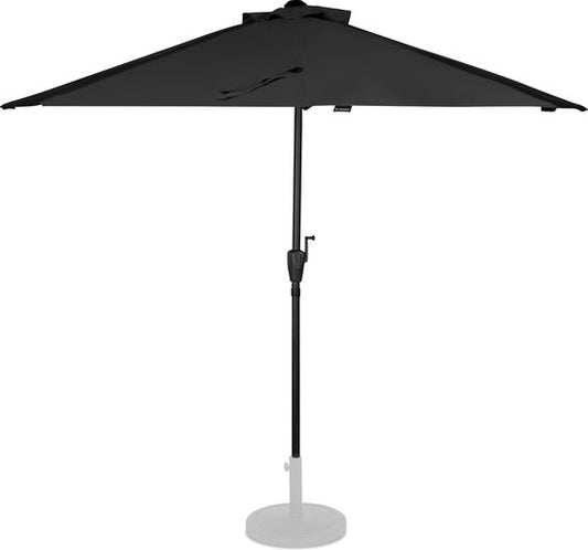 VONROC Premium Sonnenschirm Magione - Strapazierfähiger Balkonsonnenschirm - halbrund 270x135cm - UV-beständiges Tuch - Anthrazit/Schwarz - inkl. Schutzhülle