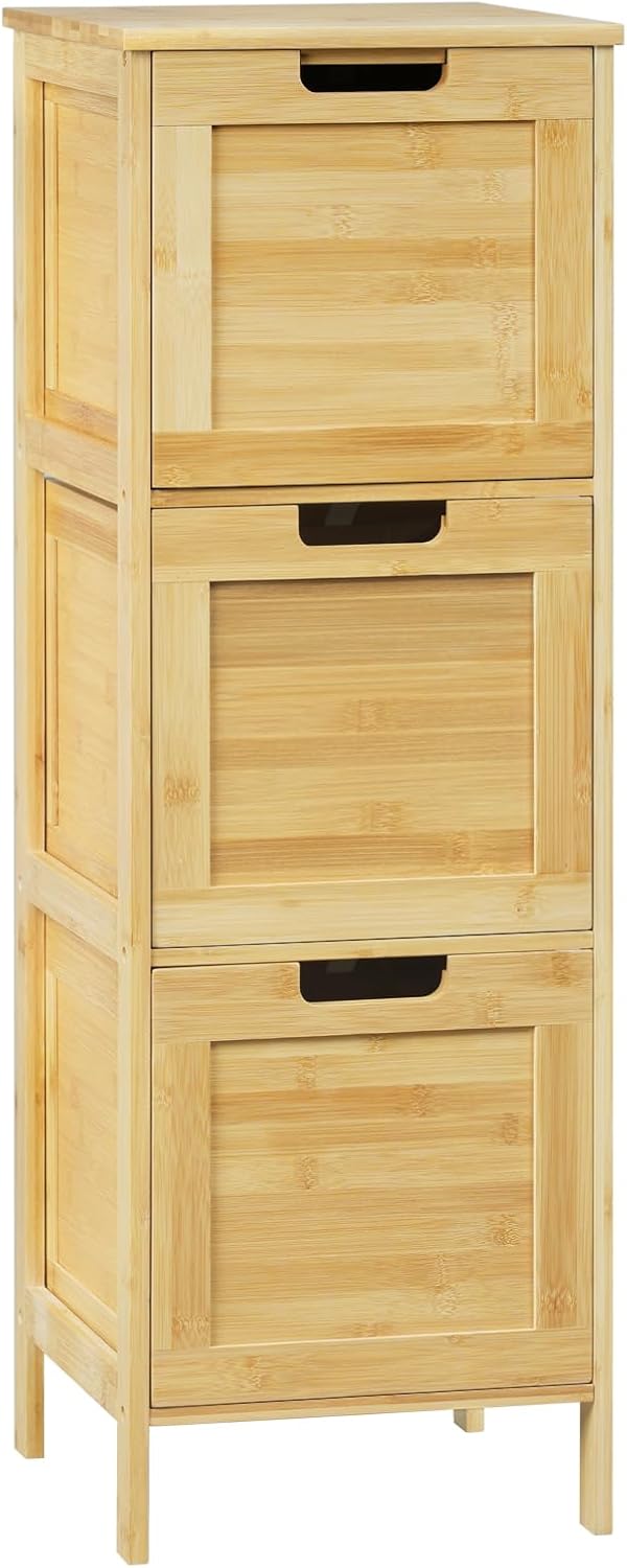 Woltu Klappbarer Campingtisch - Höhenverstellbar - Helle Eiche - 90 x 60 cm
