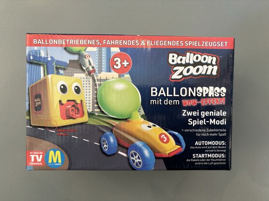 Mediashop Balloon Zoom – Ballon-Auto-Spielzeug für Kinder ab 3 Jahren – inklusive Auto- und Raketenmodus – leuchtet im Dunkeln