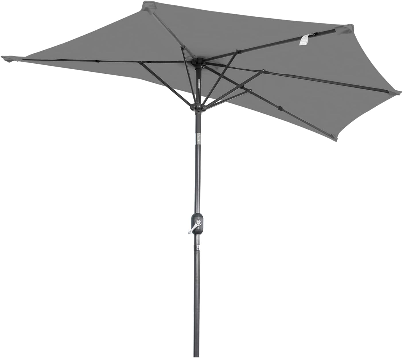 Angel Living Balkon-Sonnenschirm - halbrund - 245 x 120 cm - Grau